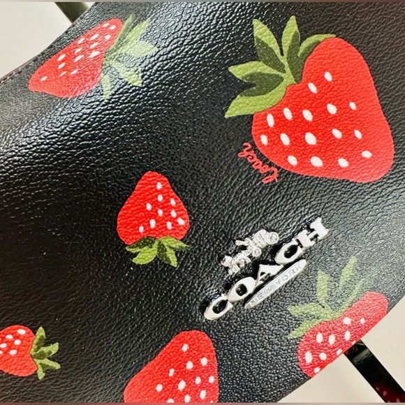 NWT COACH Payton Hobo Shoulder Bag CH330 in Coated Canvas Wild Strawberry Print - Picture 7 of 13